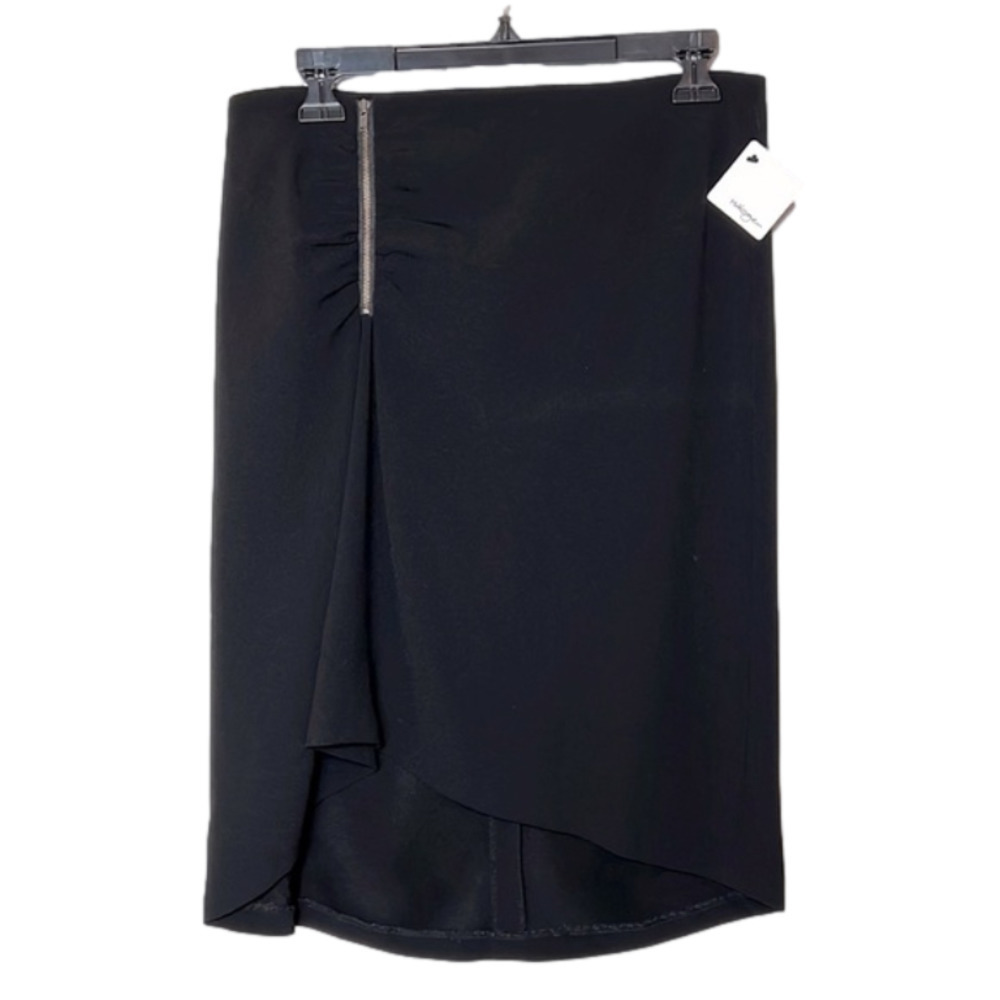 HALOGEN Asymmetrical Black Zipper Accent Skirt - Size 6, New With Tag